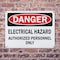 Signmission Electrical Hazard Authorized Personnel Only Danger Sign, Plastic, 10in W x 7in L, 2PK OS-2PACK-DS-P-710-L-19339 - alternate 7